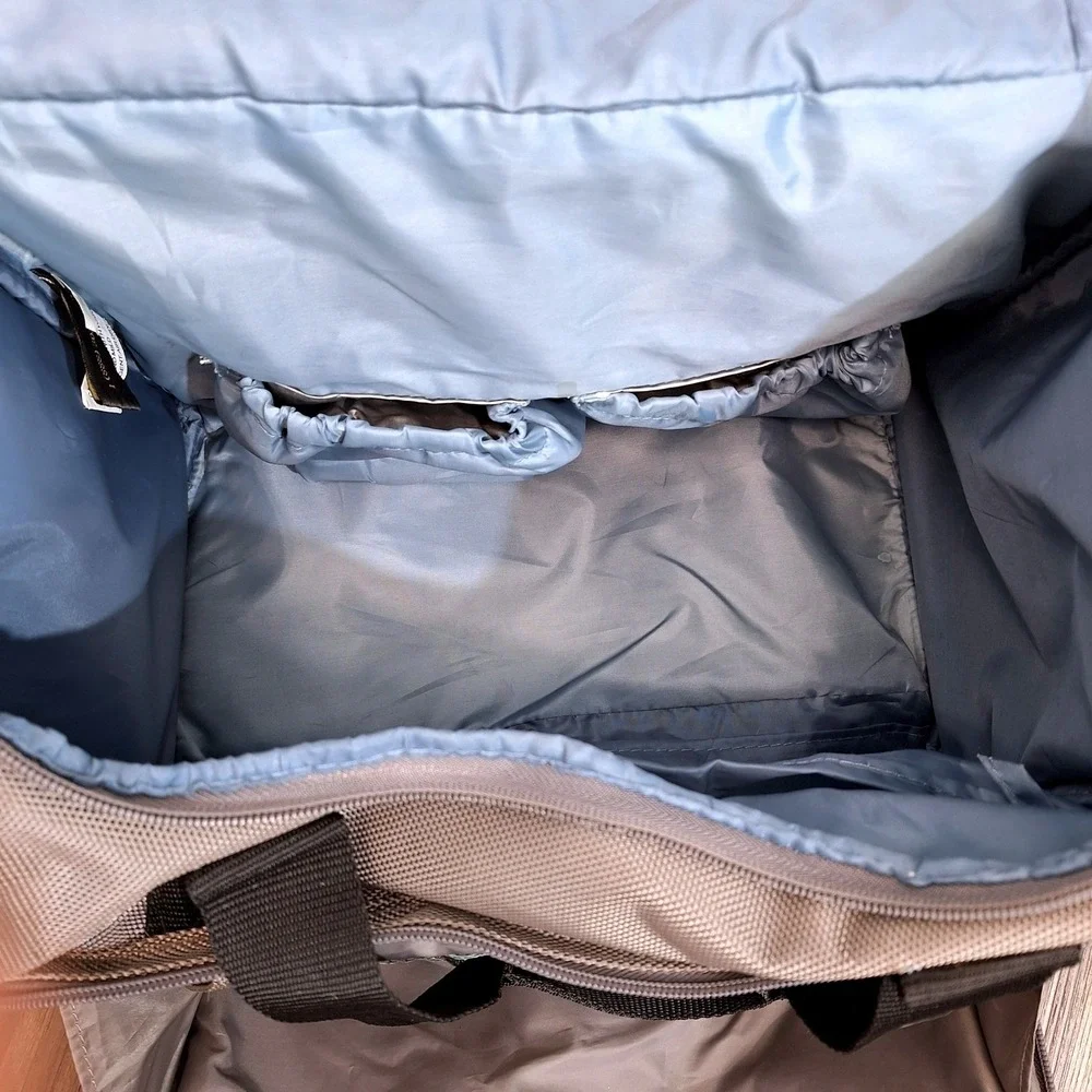 Eddie Bauer Grey Nylon Travel Bag 16x12 Travel Duffel Multi Pocket Messenger